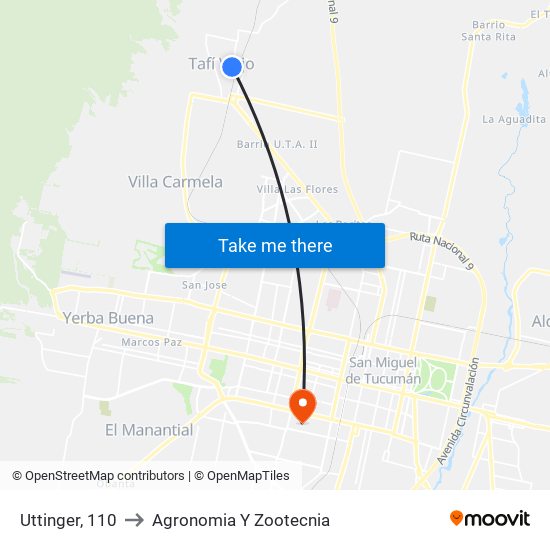 Uttinger, 110 to Agronomia Y Zootecnia map