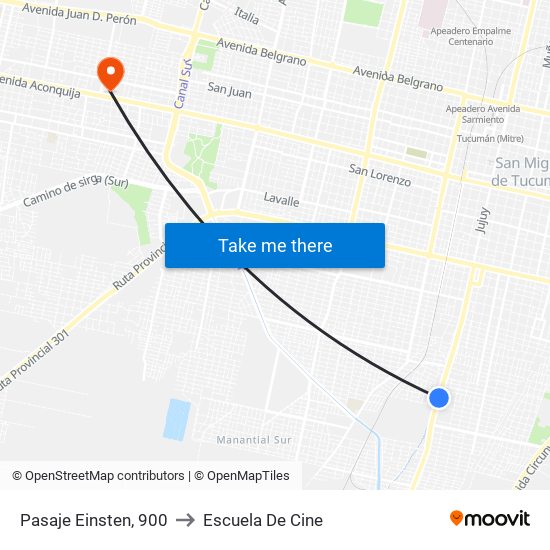 Pasaje Einsten, 900 to Escuela De Cine map