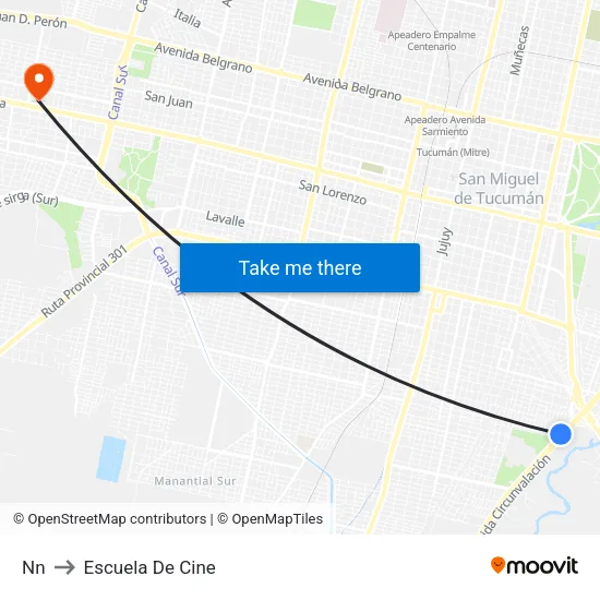 Nn to Escuela De Cine map