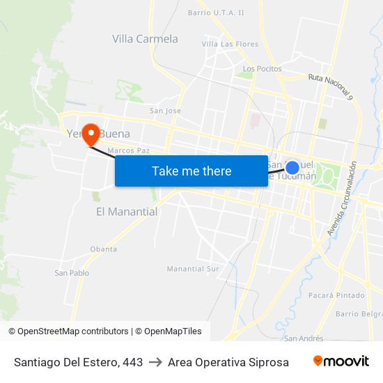 Santiago Del Estero, 443 to Area Operativa Siprosa map
