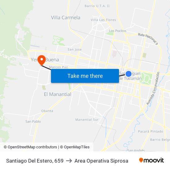Santiago Del Estero, 659 to Area Operativa Siprosa map