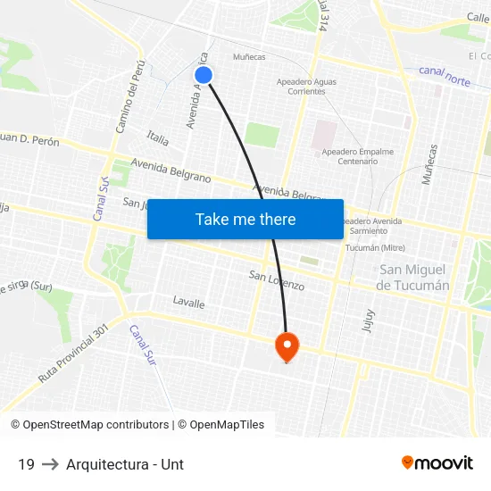 19 to Arquitectura - Unt map