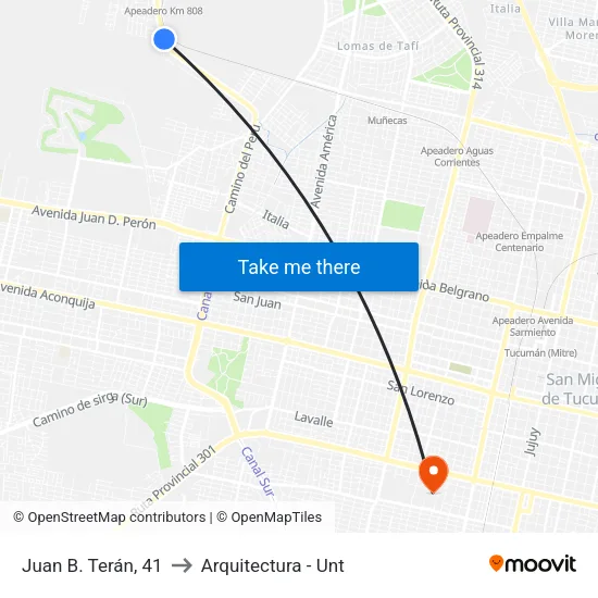 Juan B. Terán, 41 to Arquitectura - Unt map