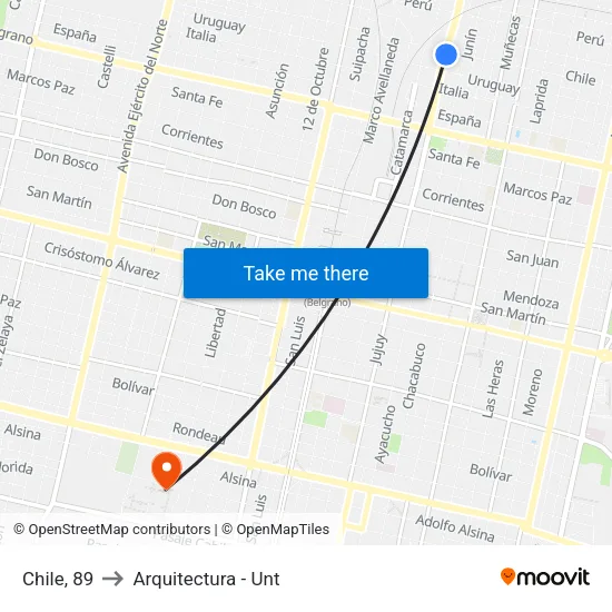 Chile, 89 to Arquitectura - Unt map