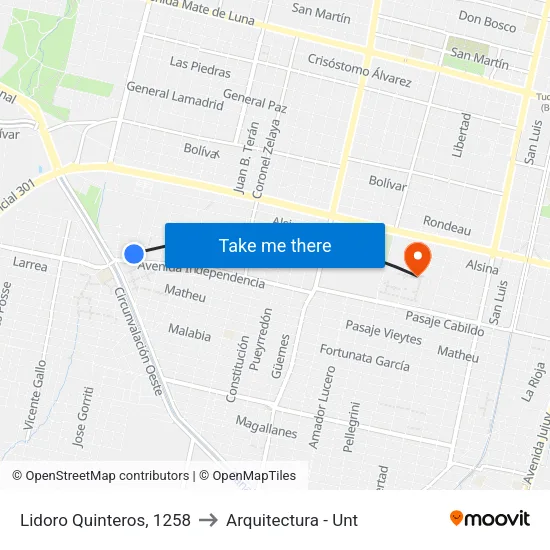 Lidoro Quinteros, 1258 to Arquitectura - Unt map