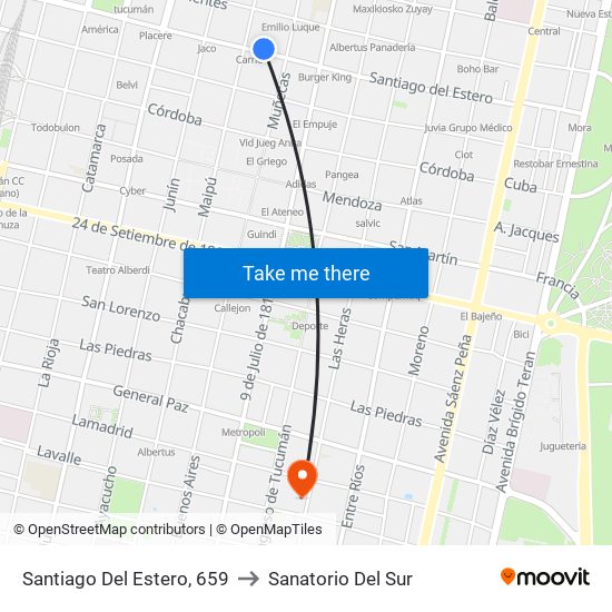 Santiago Del Estero, 659 to Sanatorio Del Sur map