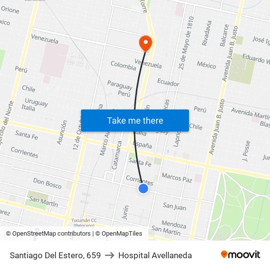 Santiago Del Estero, 659 to Hospital Avellaneda map