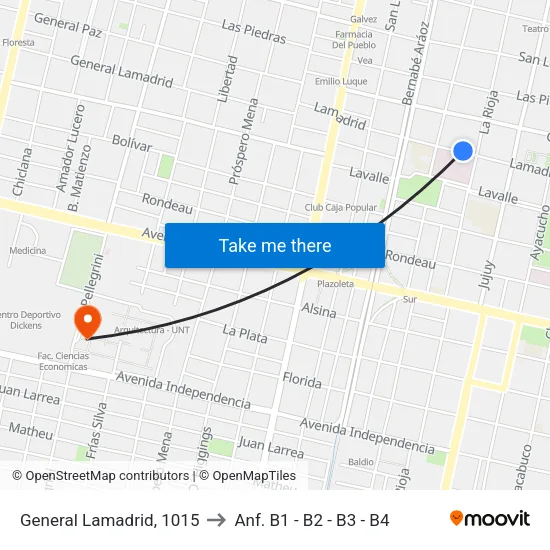 General Lamadrid, 1015 to Anf. B1 - B2 - B3 - B4 map