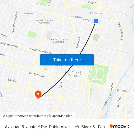 Av. Juan B. Justo Y Pje. Pablo Alvarez to Block 3 - Facet map