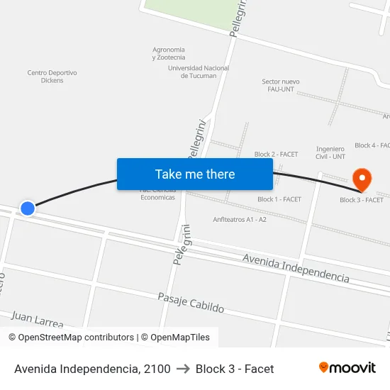Avenida Independencia, 2100 to Block 3 - Facet map