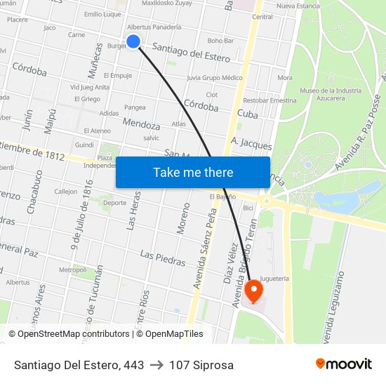 Santiago Del Estero, 443 to 107 Siprosa map
