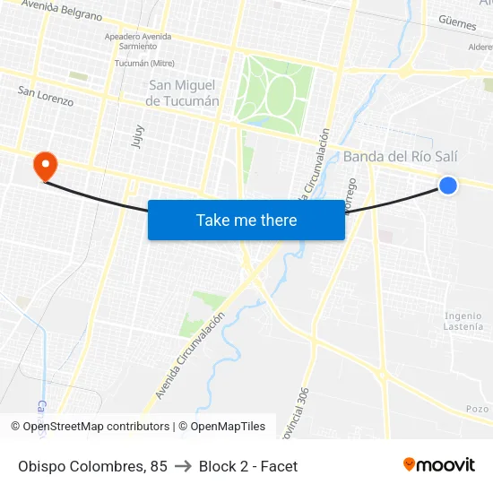 Obispo Colombres, 85 to Block 2 - Facet map