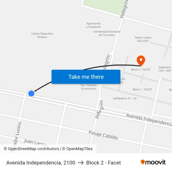 Avenida Independencia, 2100 to Block 2 - Facet map