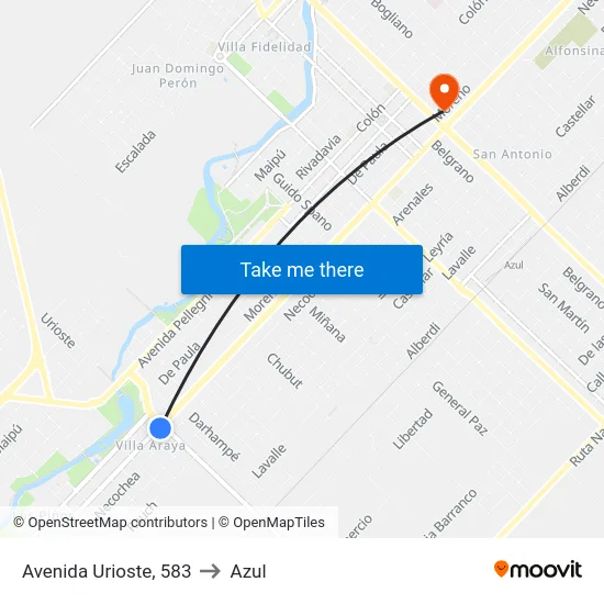 Avenida Urioste, 583 to Azul map