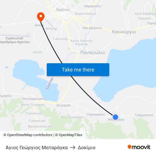 Άγιος Γεώργιος Ματαράγκα to Δοκίμιο map