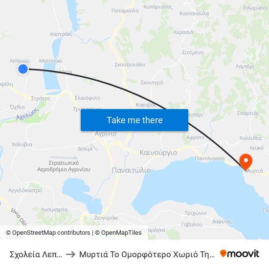 Σχολεία Λεπενούς to Μυρτιά Το Ομορφότερο Χωριό Της Αιτωλ / νίας map