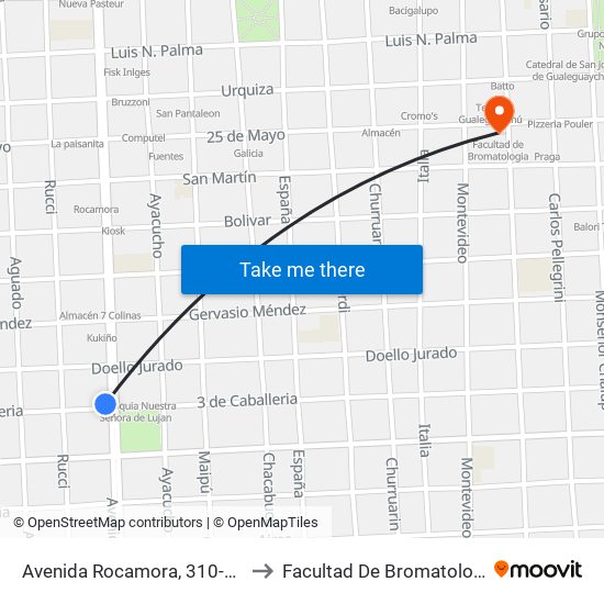 Avenida Rocamora, 310-346 to Facultad De Bromatologia map