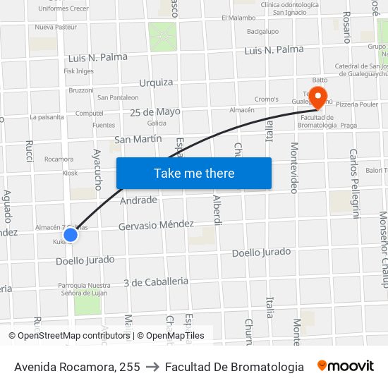 Avenida Rocamora, 255 to Facultad De Bromatologia map