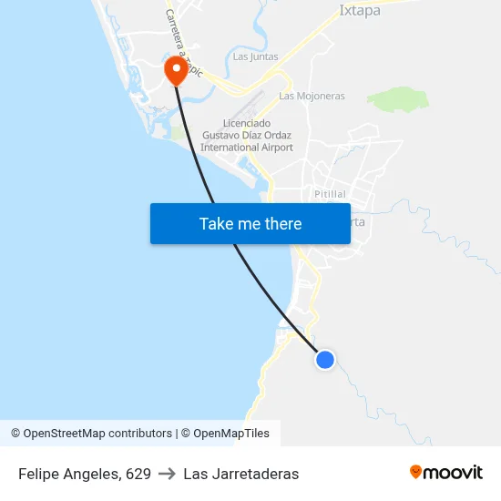 Felipe Angeles, 629 to Las Jarretaderas map