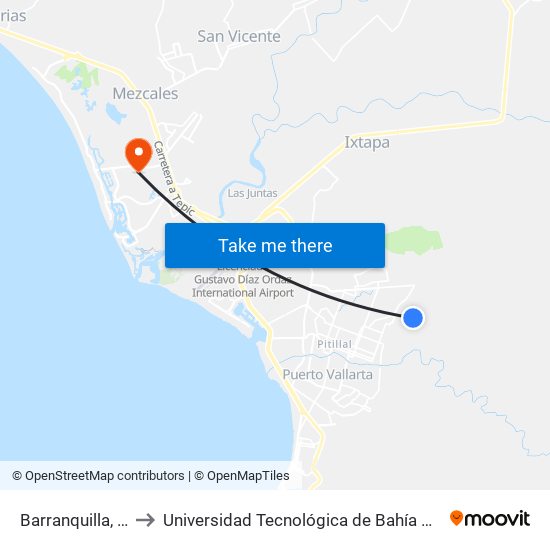 Barranquilla, 1611 to Universidad Tecnológica de Bahía de Banderas map