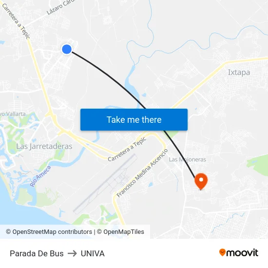 Parada De Bus to UNIVA map
