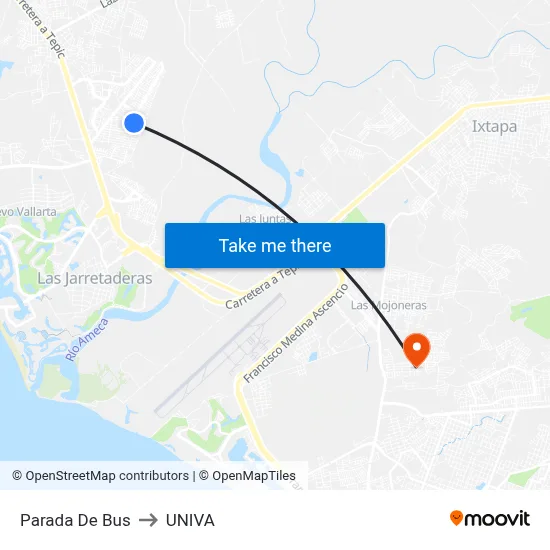 Parada De Bus to UNIVA map