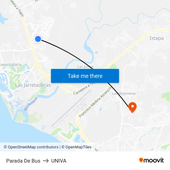 Parada De Bus to UNIVA map