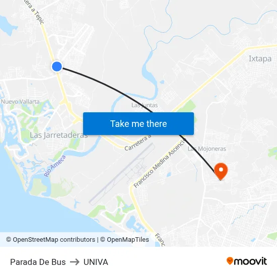 Parada De Bus to UNIVA map