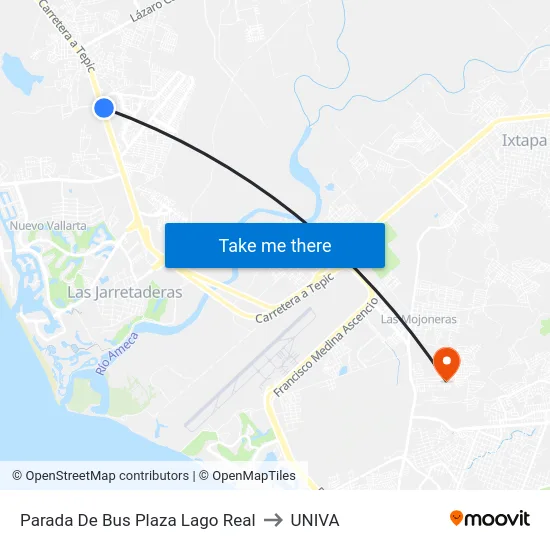 Parada De Bus Plaza Lago Real to UNIVA map