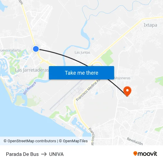 Parada De Bus to UNIVA map