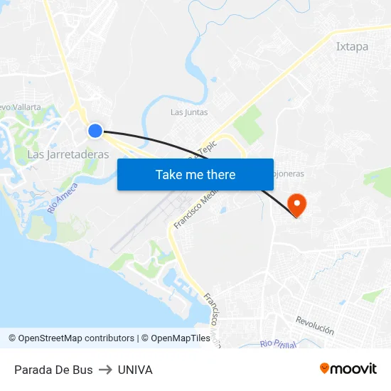 Parada De Bus to UNIVA map