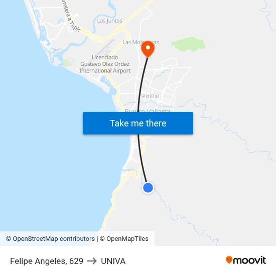 Felipe Angeles, 629 to UNIVA map