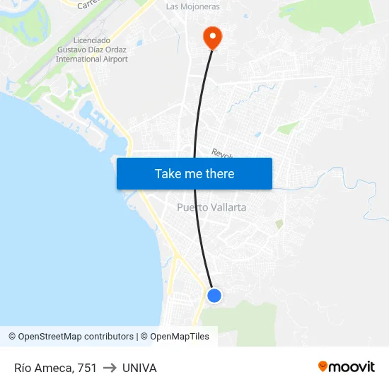 Río Ameca, 751 to UNIVA map