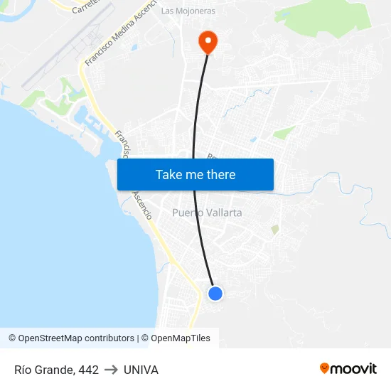 Río Grande, 442 to UNIVA map