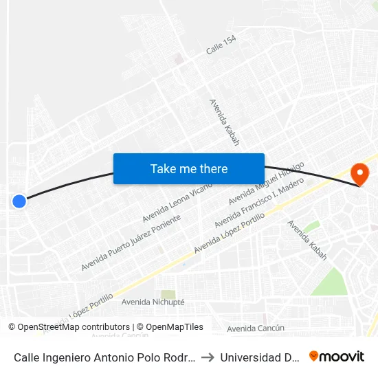Calle Ingeniero Antonio Polo Rodriguez, 20 to Universidad Del Sur map