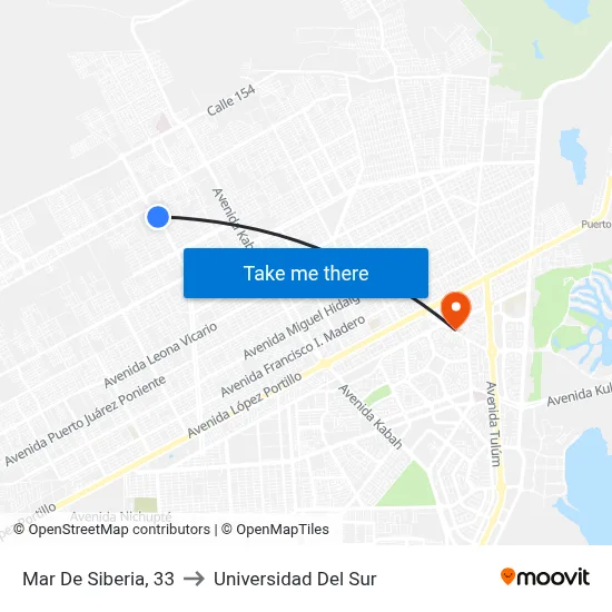 Mar De Siberia, 33 to Universidad Del Sur map