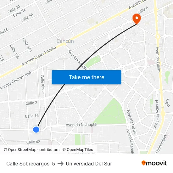 Calle Sobrecargos, 5 to Universidad Del Sur map