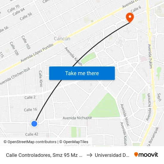 Calle Controladores, Smz 95 Mz 51 Lt 2m to Universidad Del Sur map