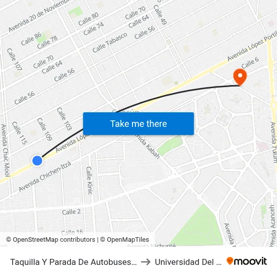 Taquilla Y Parada De Autobuses Ado to Universidad Del Sur map