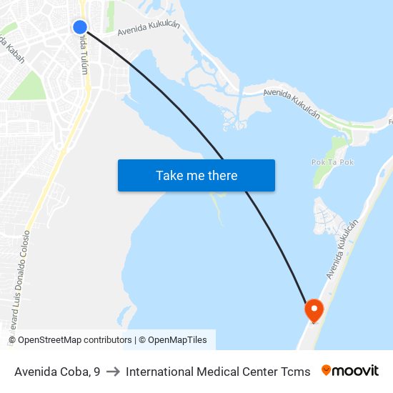 Avenida Coba, 9 to International Medical Center Tcms map