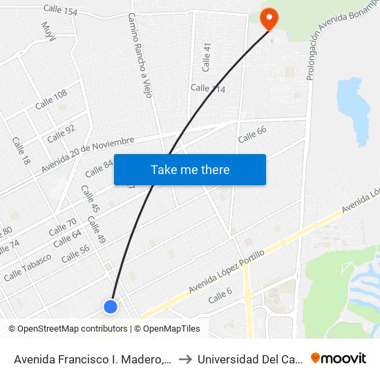 Avenida Francisco I. Madero, 441 to Universidad Del Caribe map