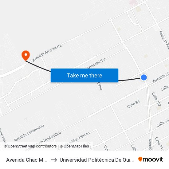 Avenida Chac Mool, 22 to Universidad Politécnica De Quintana Roo map