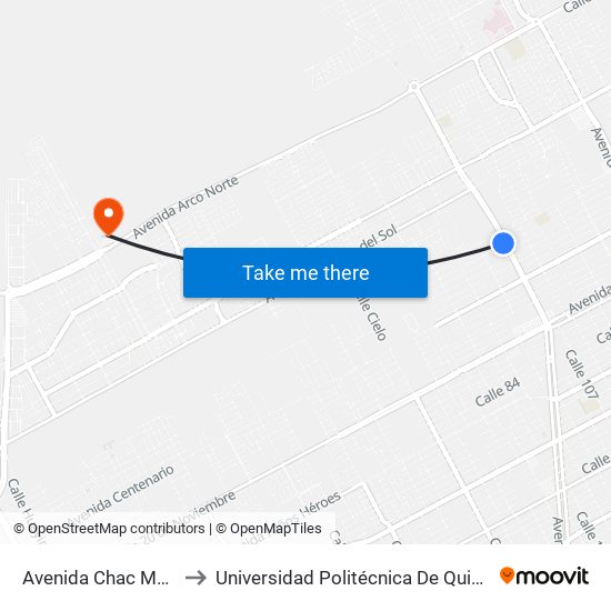 Avenida Chac Mool, 14 to Universidad Politécnica De Quintana Roo map