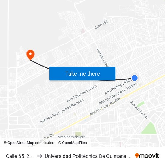 Calle 65, 269 to Universidad Politécnica De Quintana Roo map