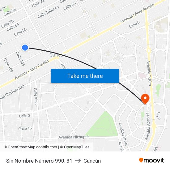 Sin Nombre Número 990, 31 to Cancún map