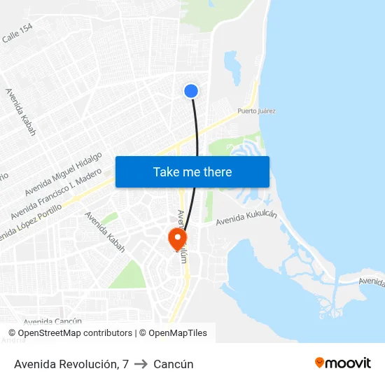 Avenida Revolución, 7 to Cancún map