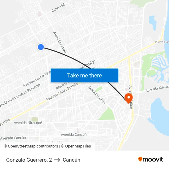 Gonzalo Guerrero, 2 to Cancún map
