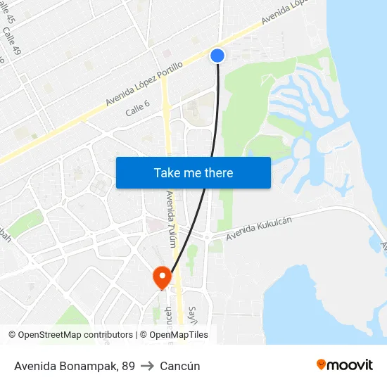 Avenida Bonampak, 89 to Cancún map