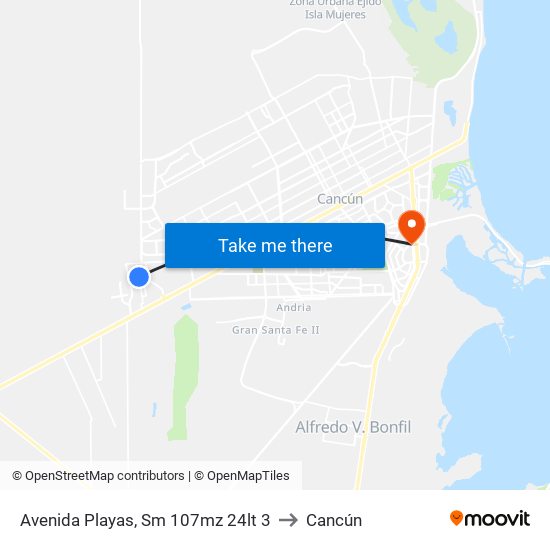 Avenida Playas, Sm 107mz 24lt 3 to Cancún map