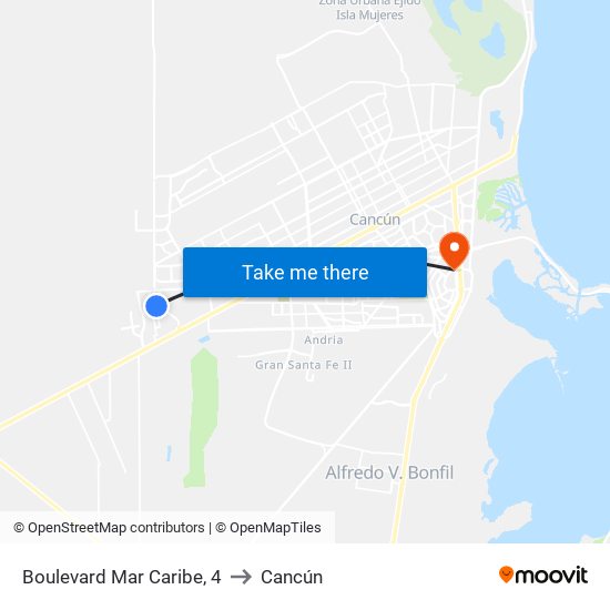 Boulevard Mar Caribe, 4 to Cancún map